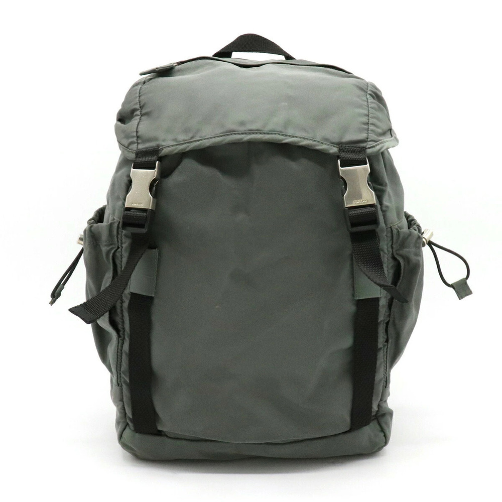 Prada Backpack Khaki Green Black Pouch